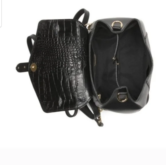 NWT House of harlow 1960 Crystal Studded Black Backpack Shoulder Handbag - Picture 7 of 14